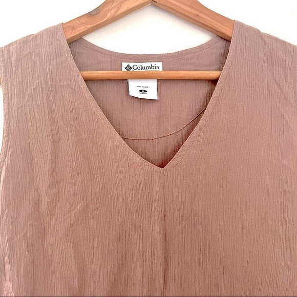 Columbia Brown Sleeveless V-Neck Cotton Cinch Bow Top Cocoa Brown Medium - Picture 3 of 8